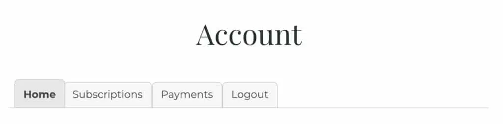 Account tabs for Missing Bits for MemberPress WordPress plugin