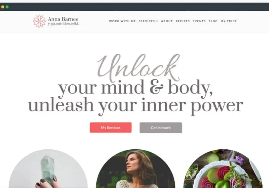 Screenshot of our Wellness website template