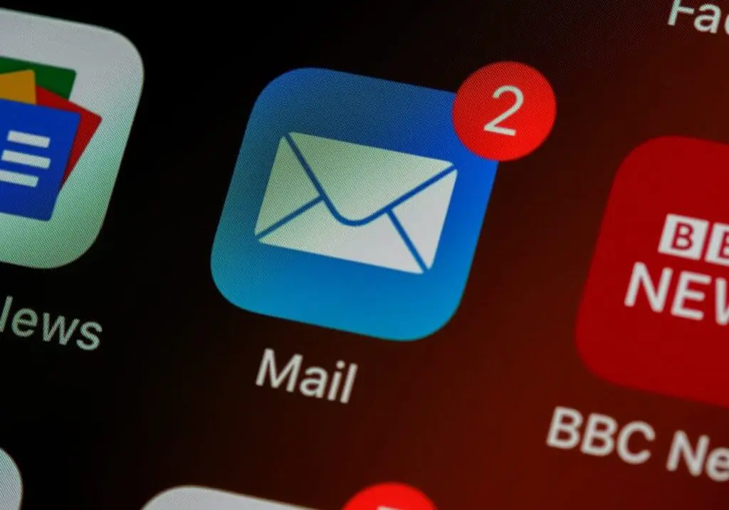 Email icon on phone