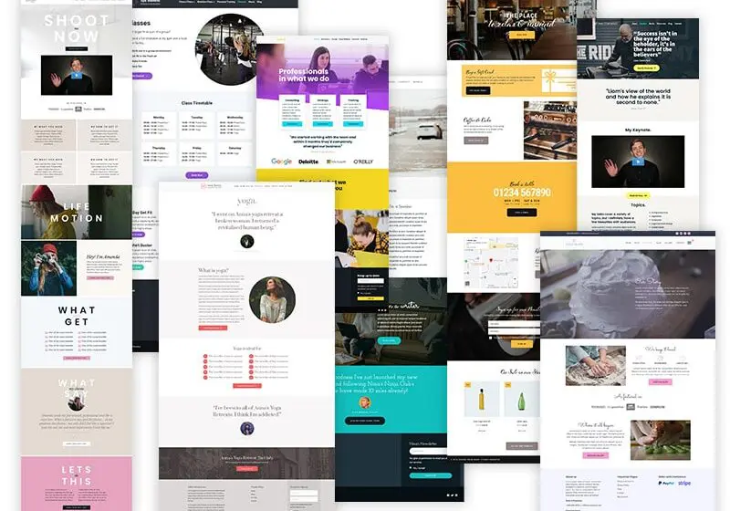 website template images from our out of the box websites