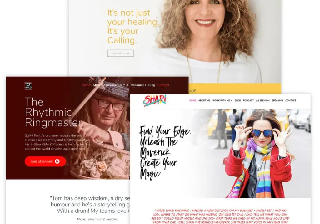 3 examples of a gret homepage with personality