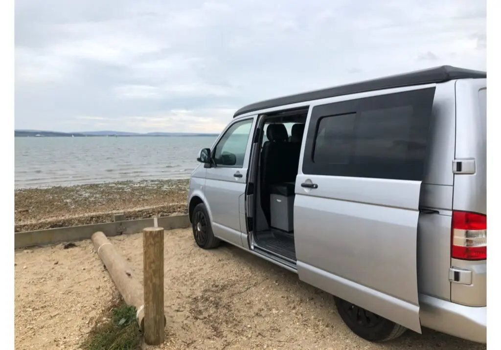 Camper at beach