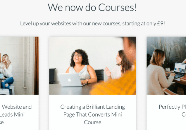 Image of website courses available to buy