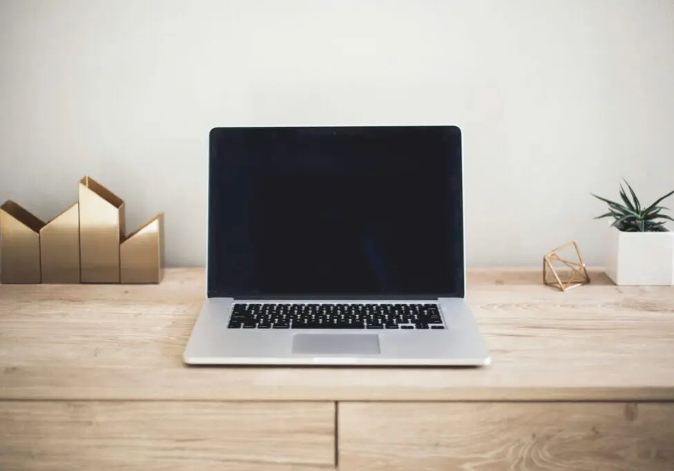 laptop on desk