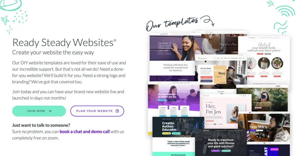 Ready Steady Websites® homepage screenshot