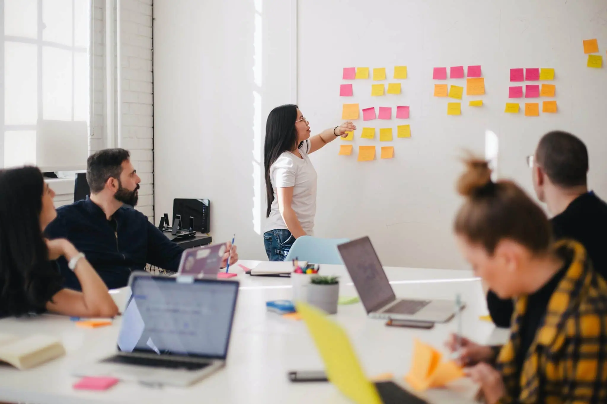 web design company in their meeting room