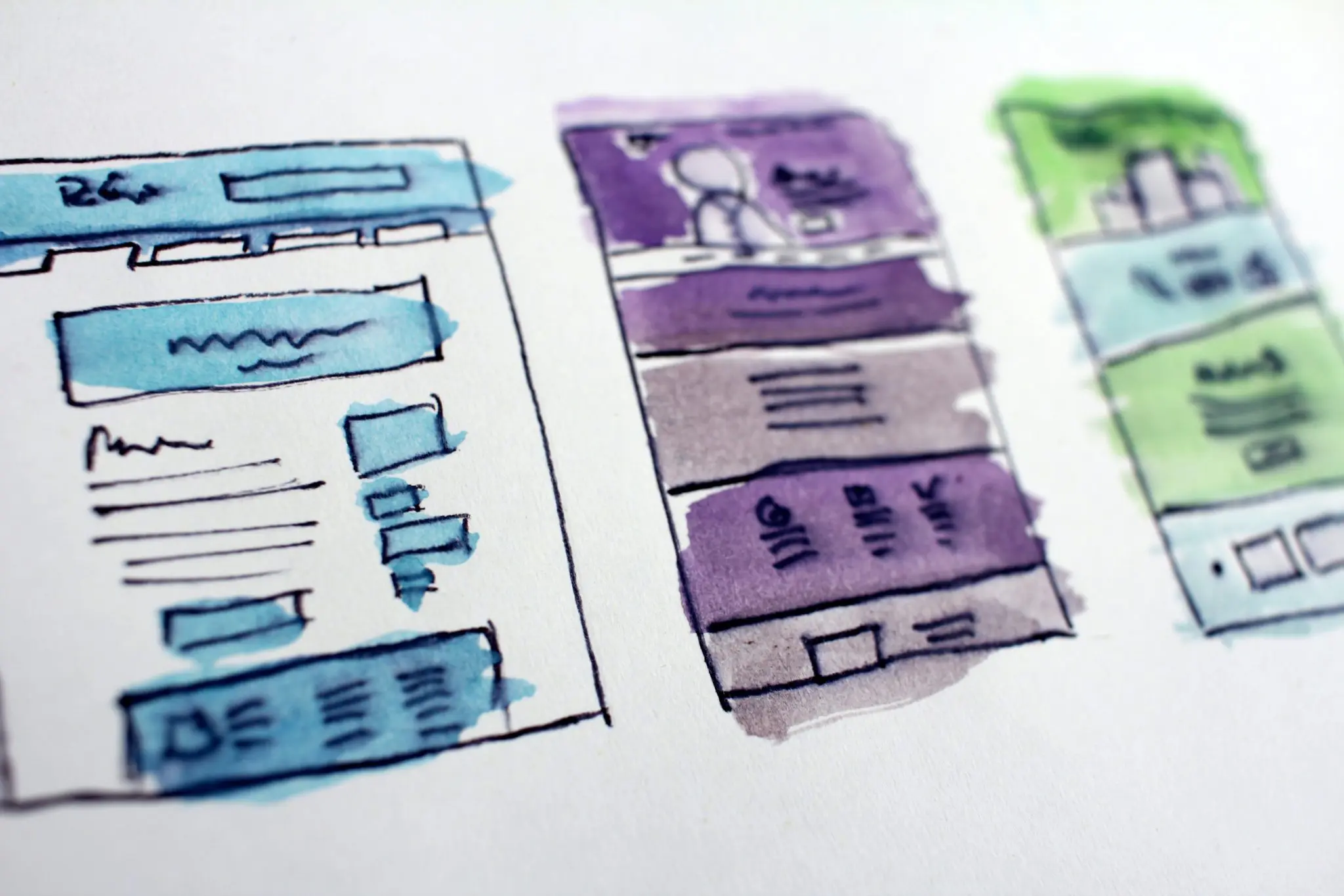 Sketched Website Wireframes