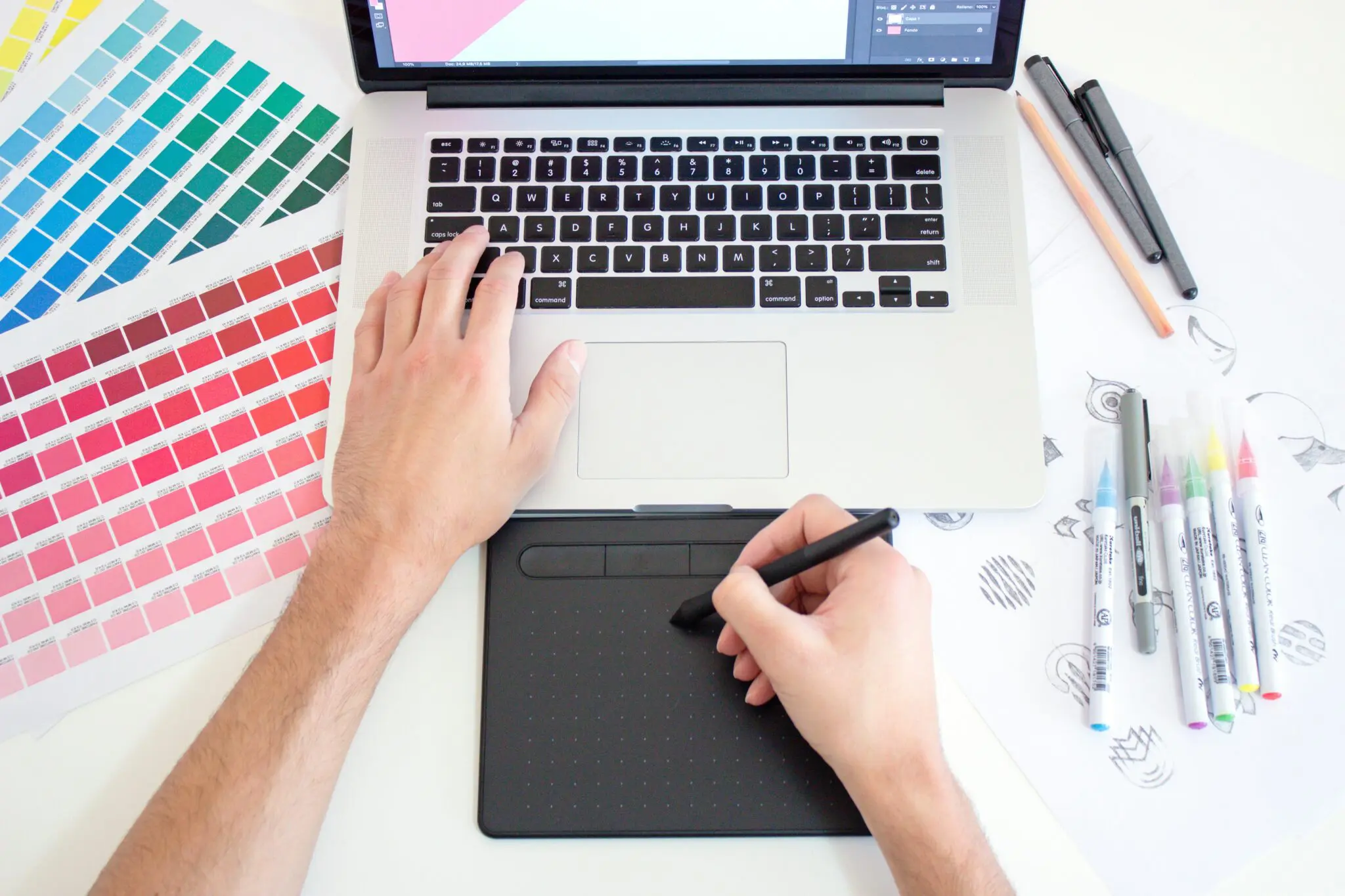 laptop being used for website design