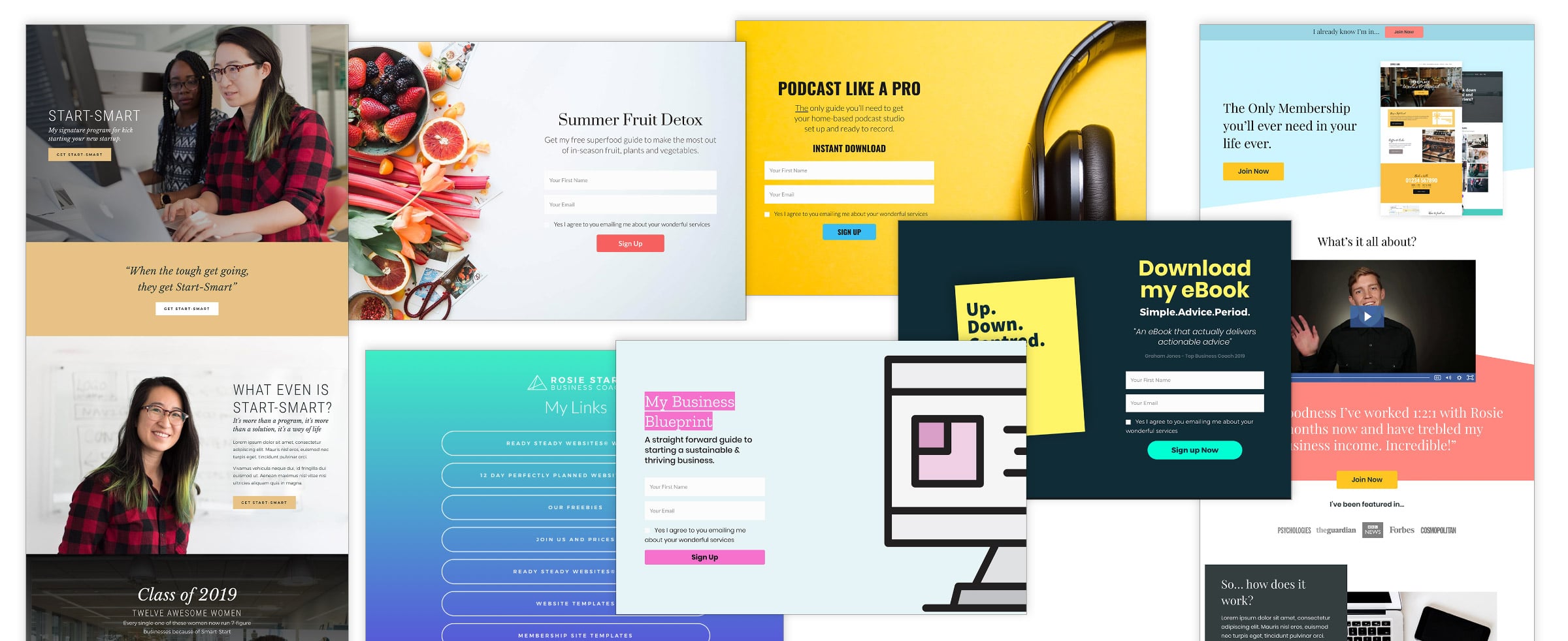 examples of landing pages that generate leads through a website