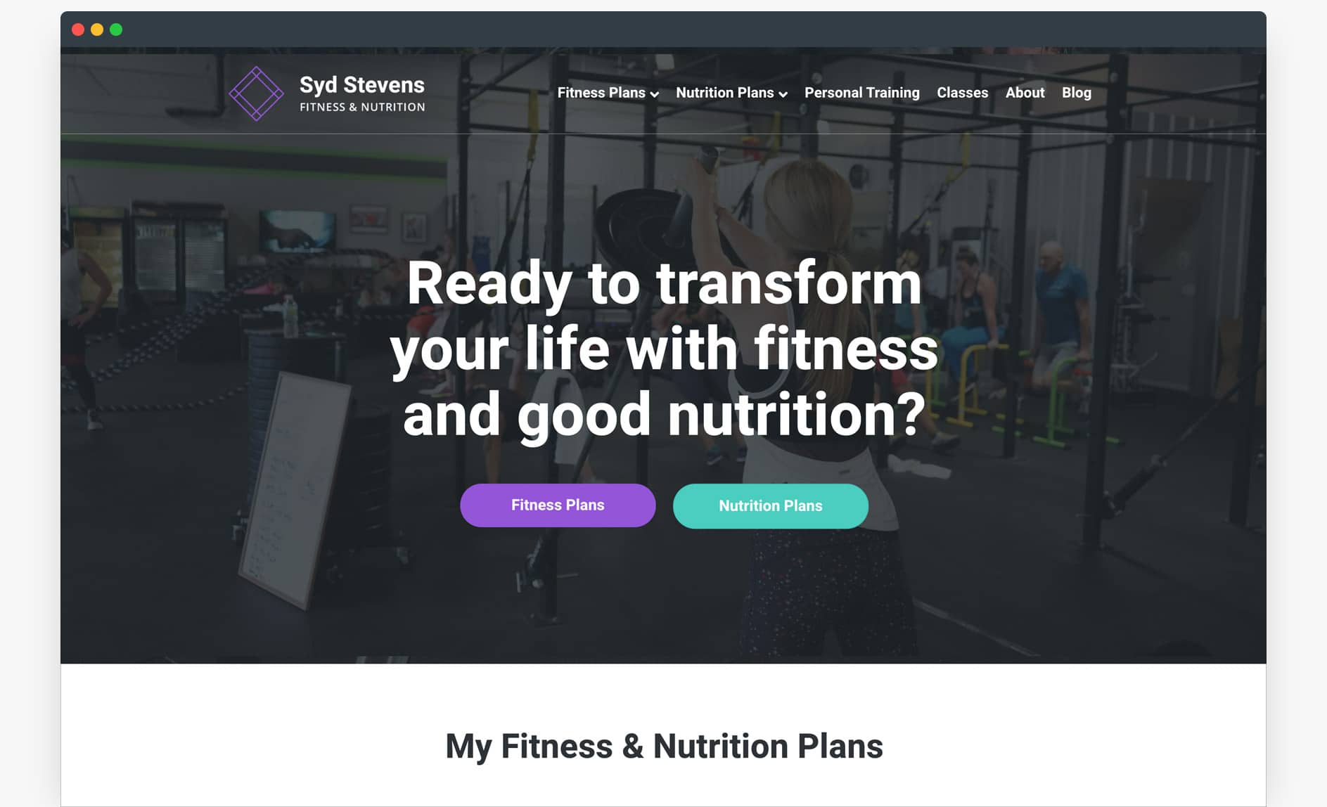 Fitness website template