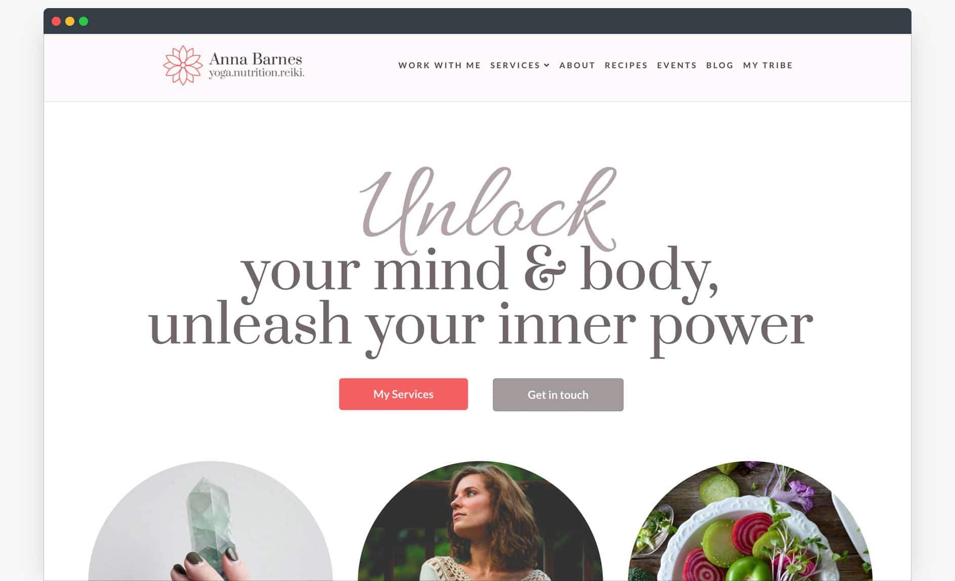 Screenshot of our Wellness website template