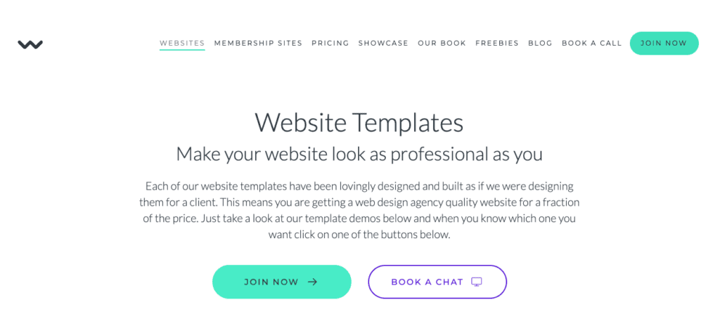 Example for a small business website services or products page