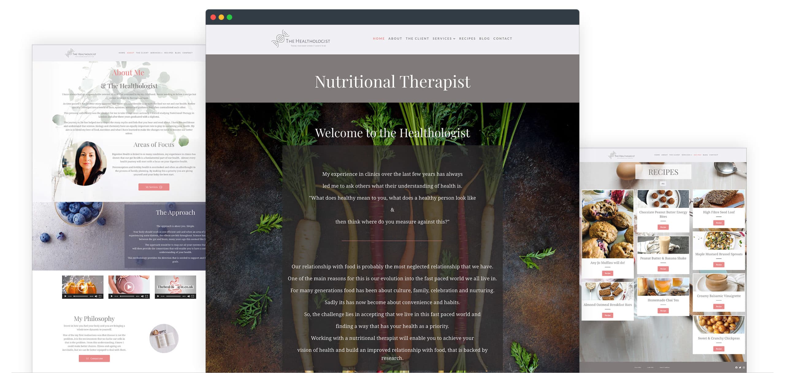 The Healthologist Website Screenshots