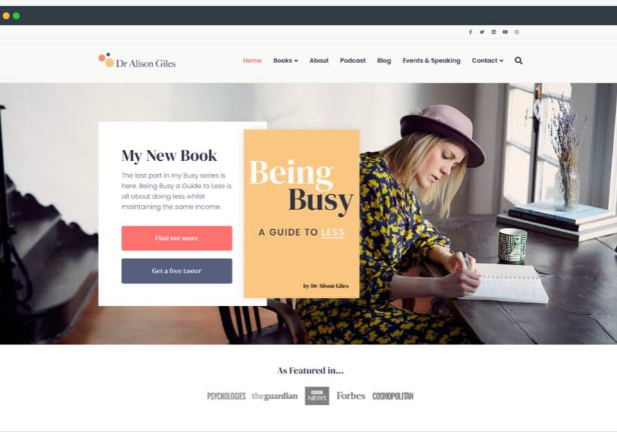Author Website Template Homepage