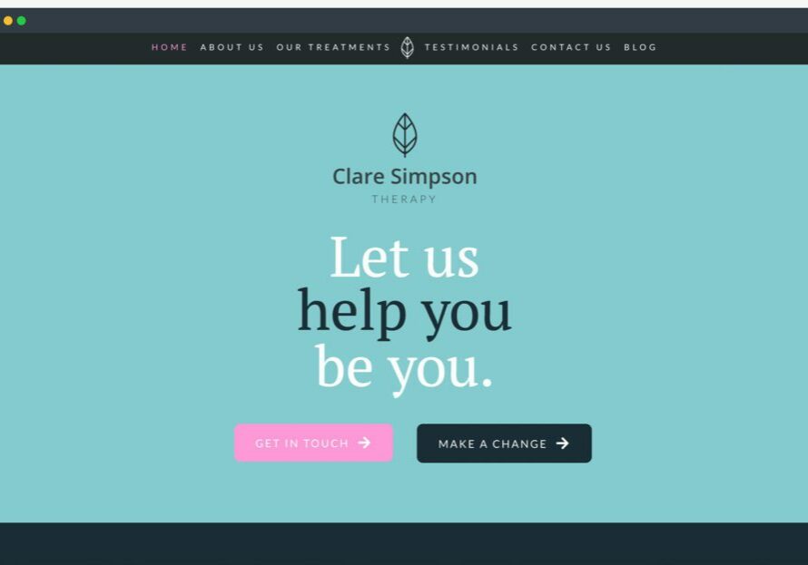 Screenshot of our Therapist website template