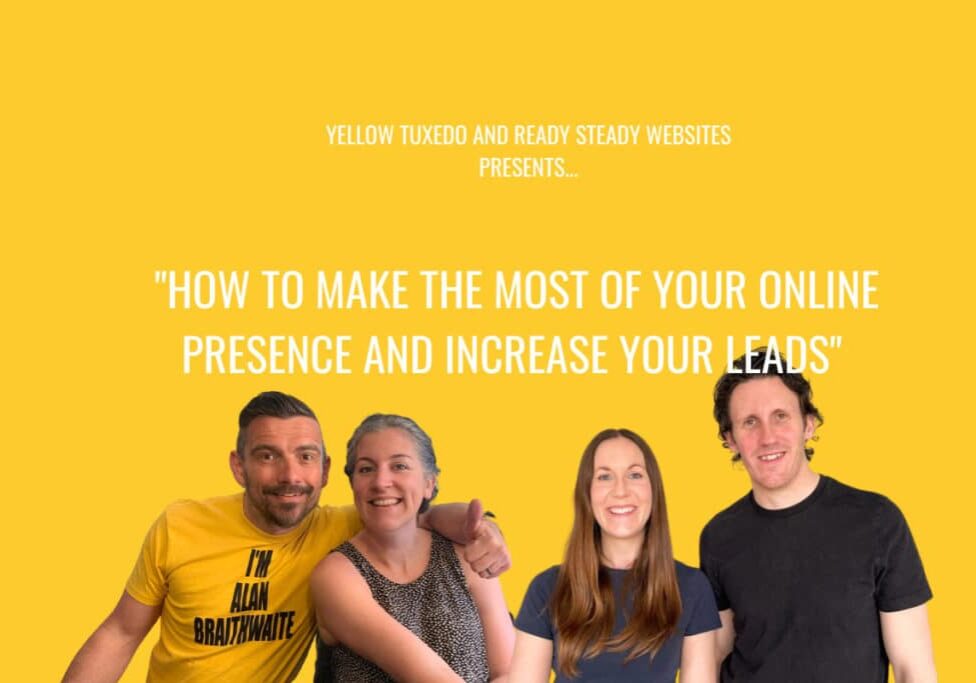 How to make the most of your online leads graphic of Ready Steady Websites and Yellow Tuxedo