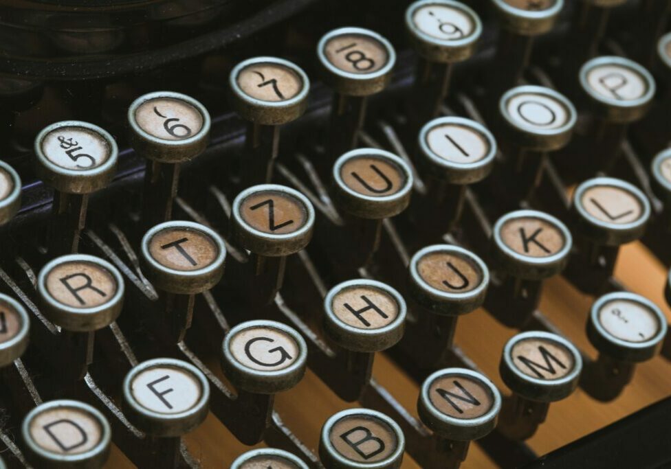 Close up of old fashioned typewriter
