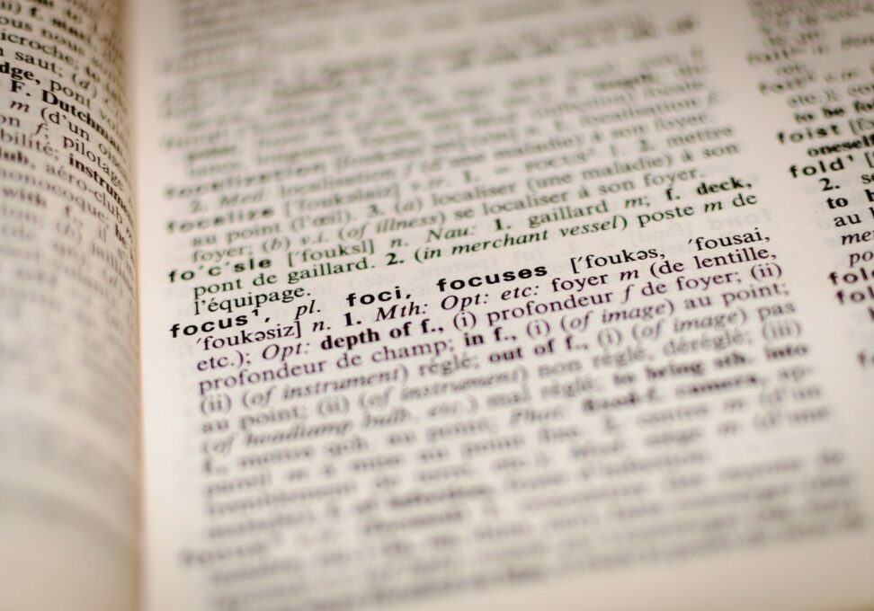 dictionary page focused on the word focus