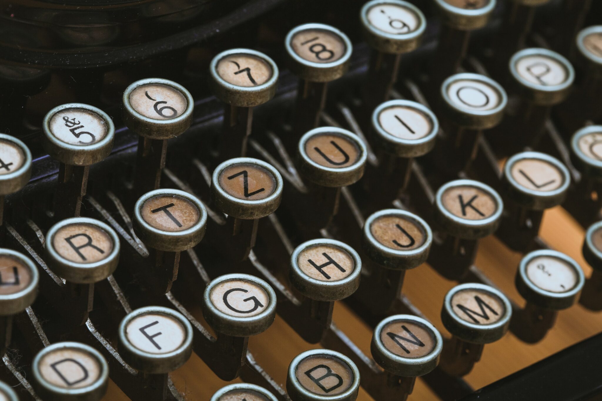 Close up of old fashioned typewriter