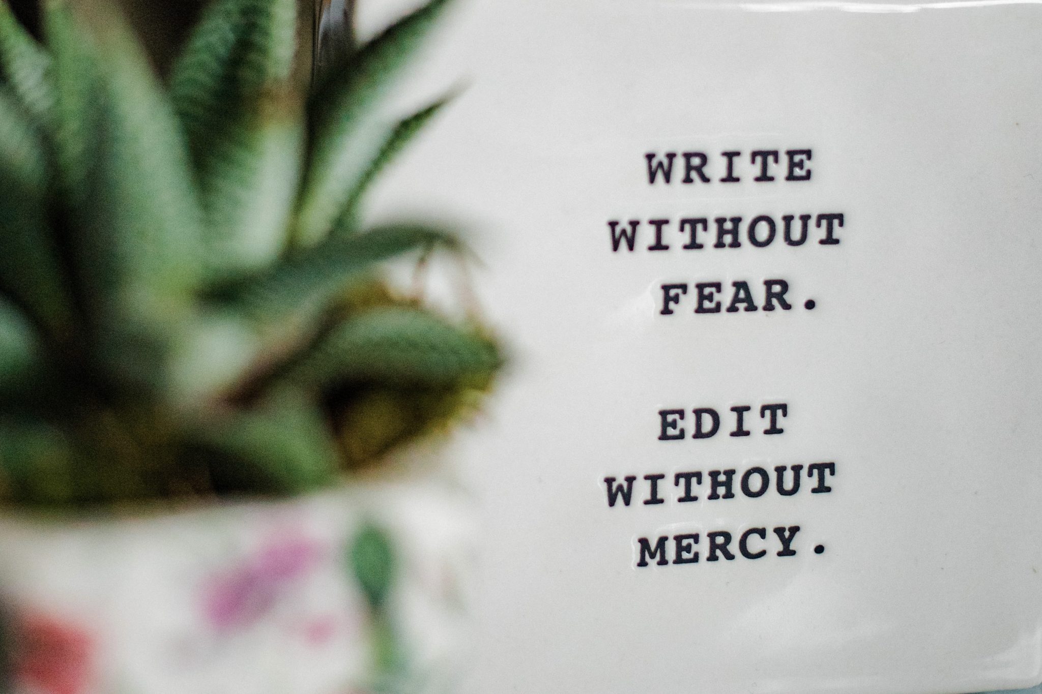 "Write without fear. Edit without mercy" quote