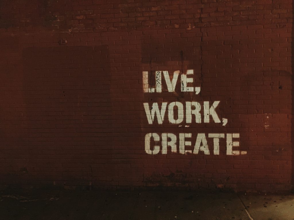 Image of live, work, create