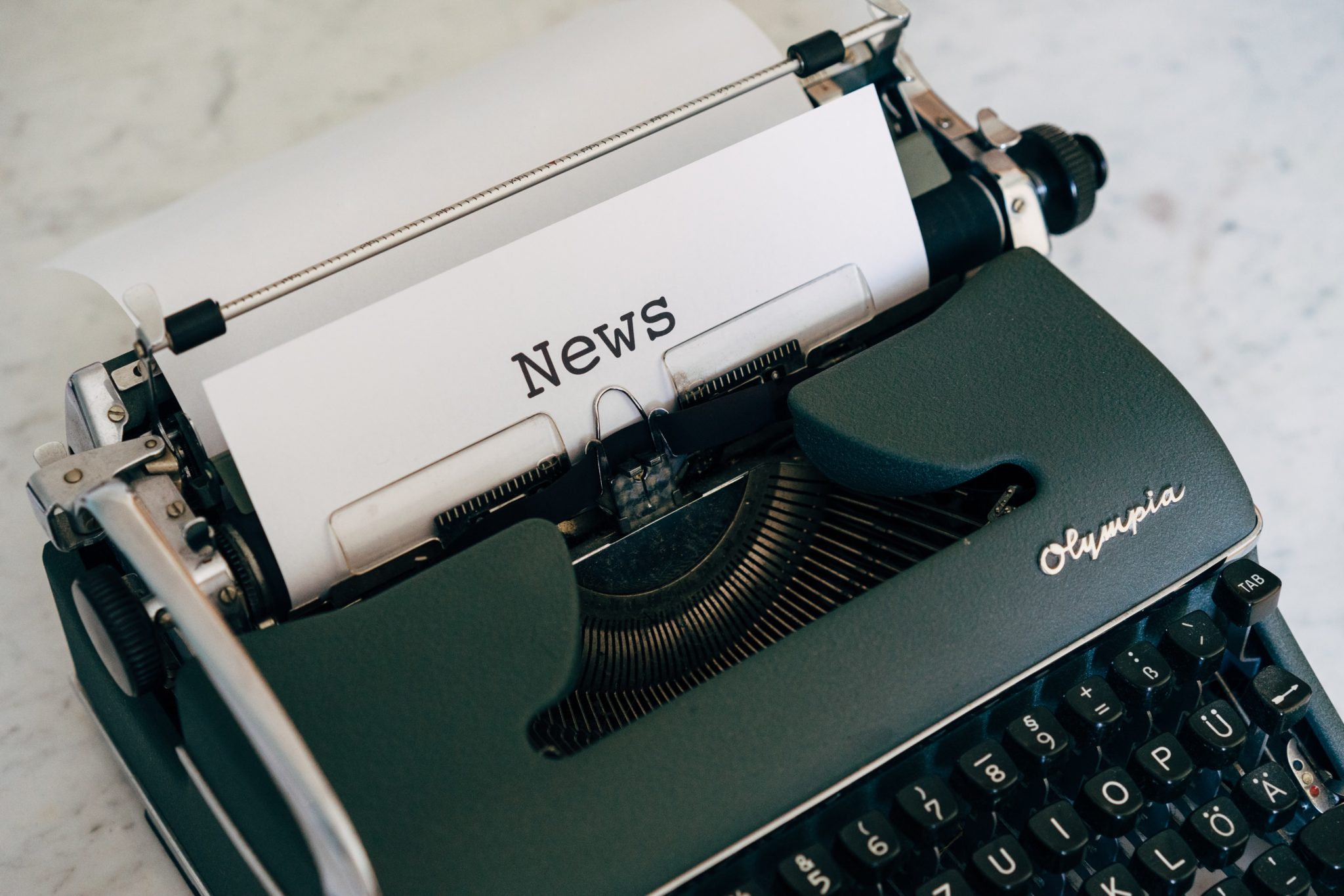 Typewriter printing news