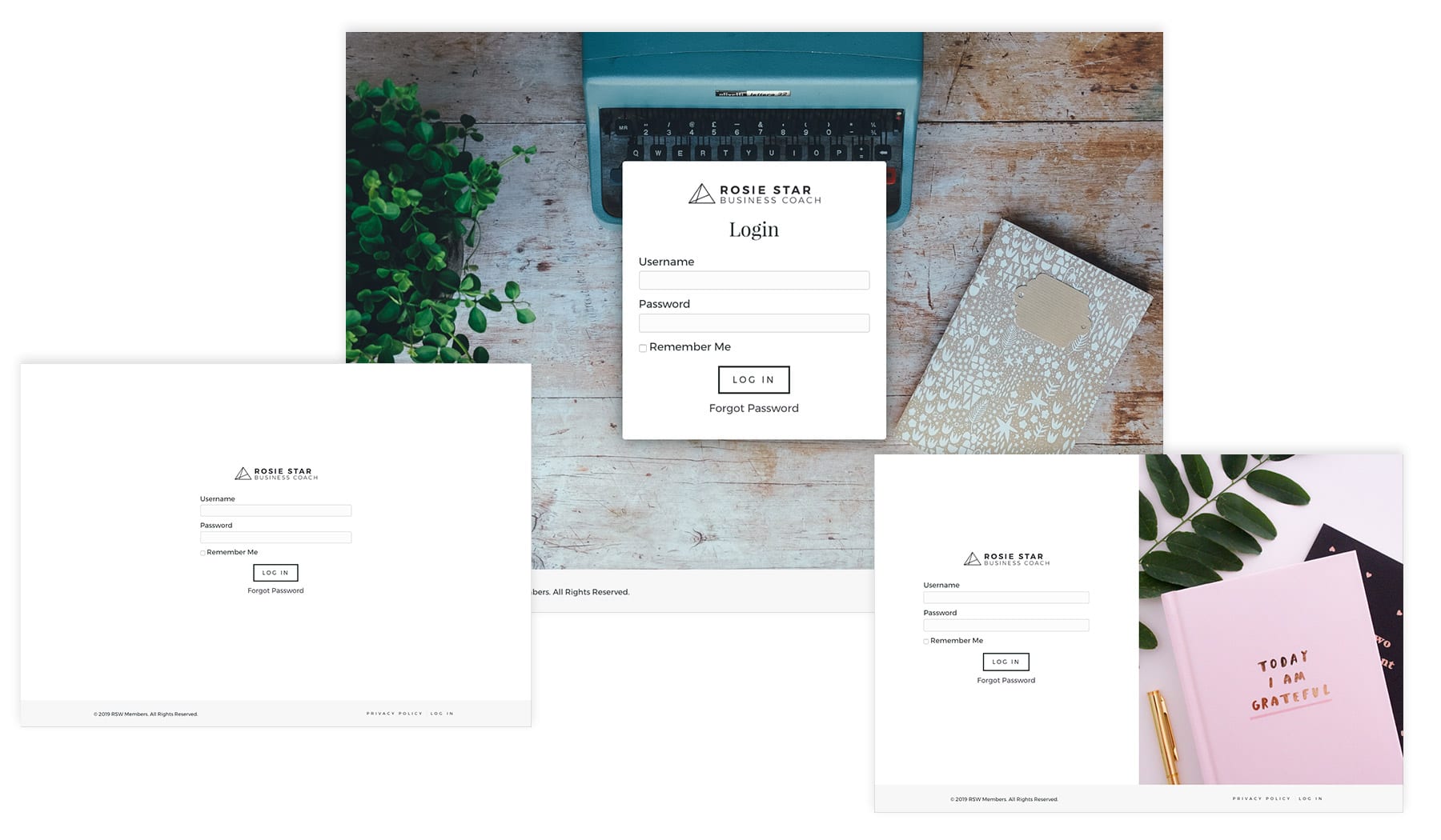 Membership Template - Login Screenshots