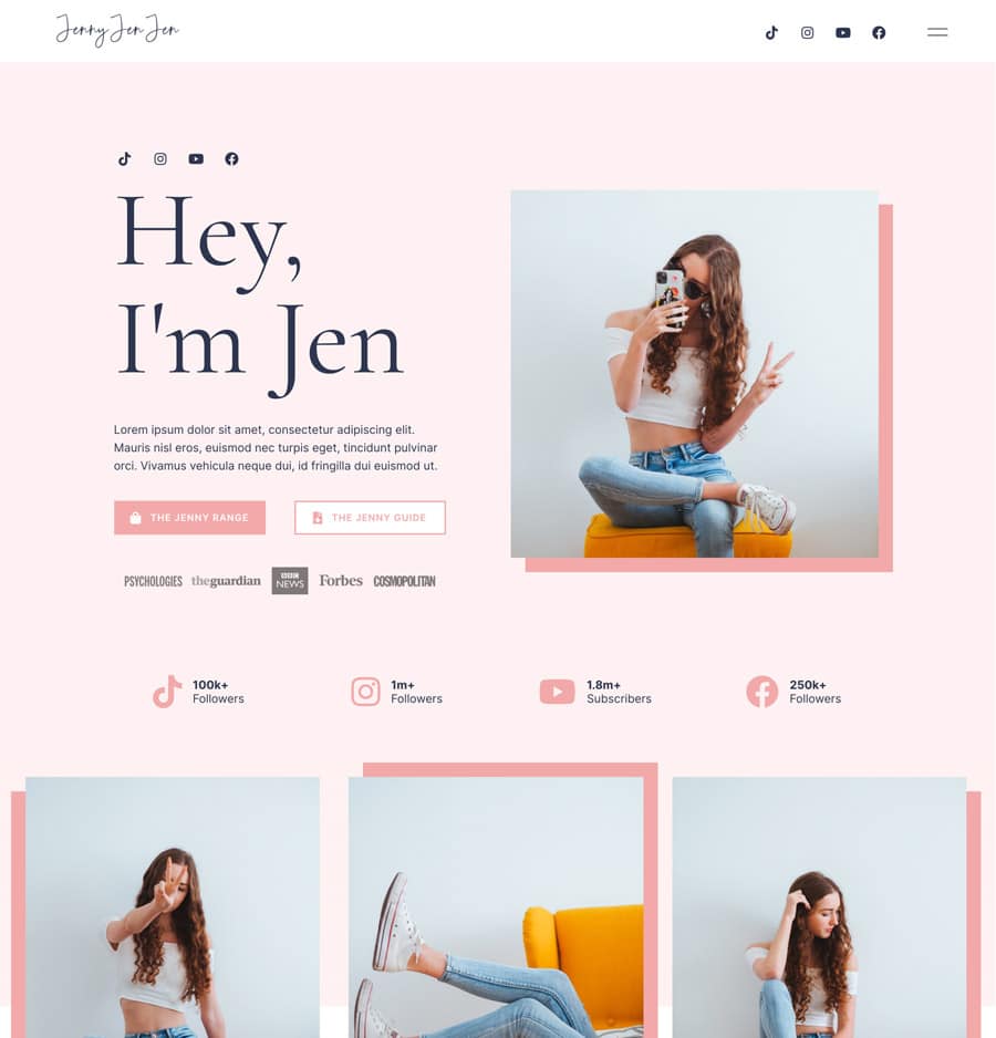 Influencer Homepage Template