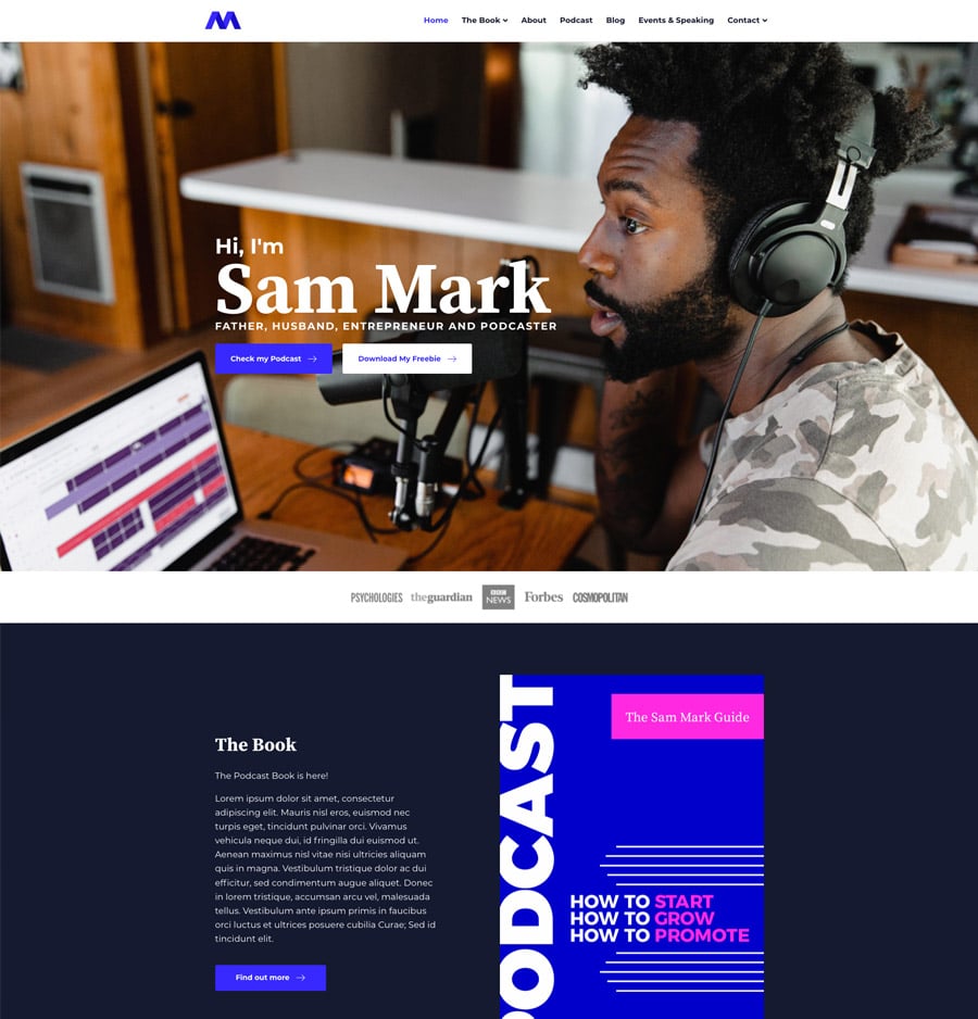 Podcaster Template Homepage