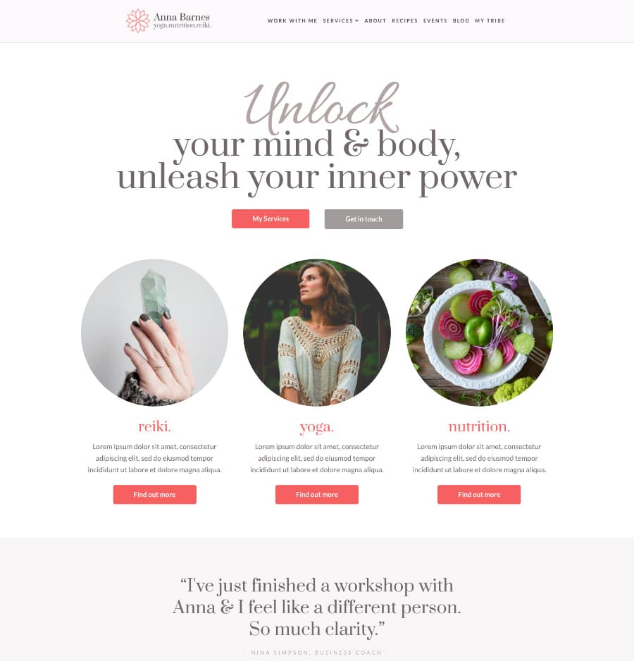 Wellness website template