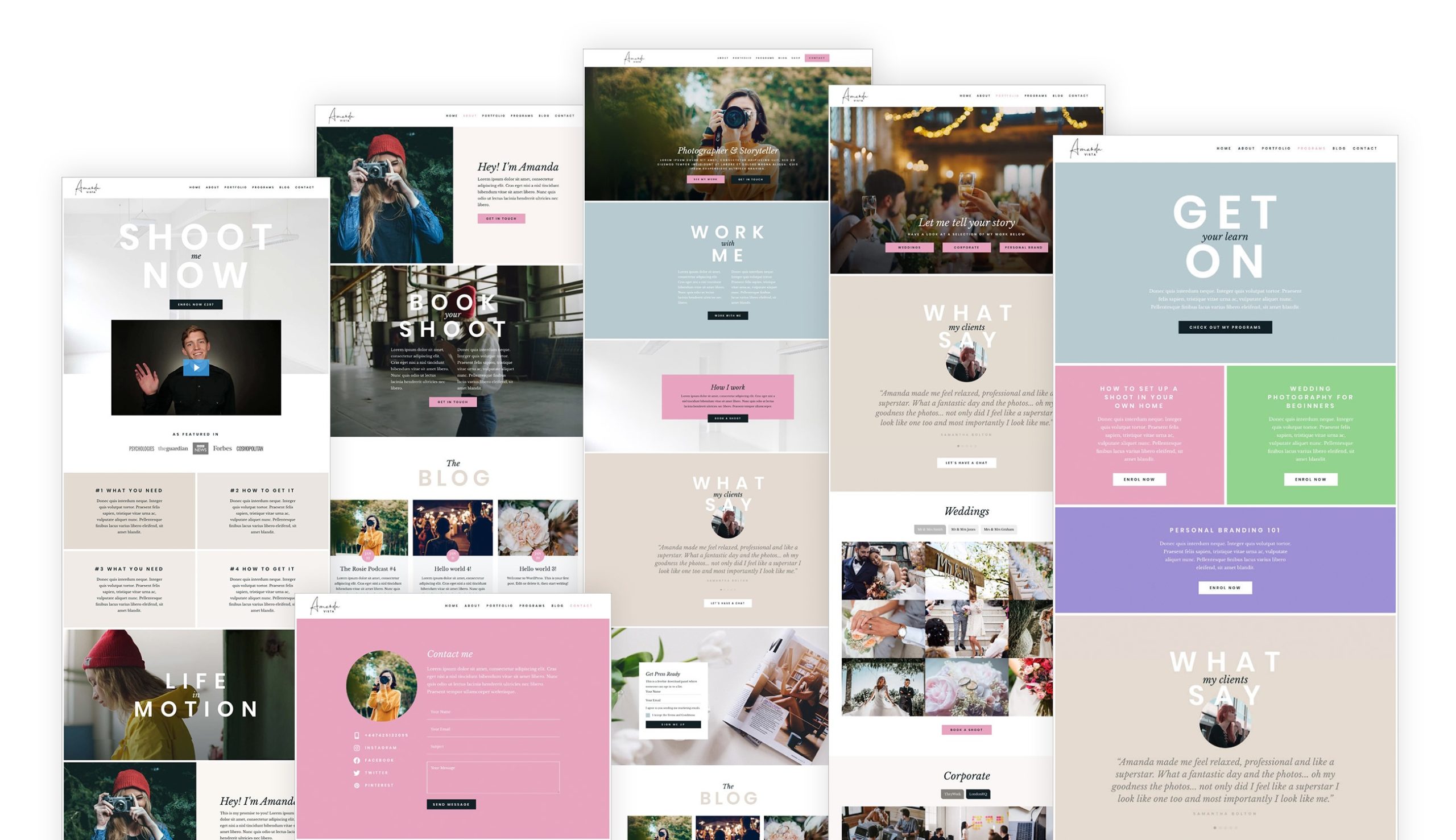 Our Photographer Website Template Layouts