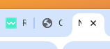 Screenshot of tabs including the globe icon